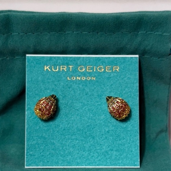 Kurt Geiger Gold Multicolor earrings W dustbag - Picture 2 of 5